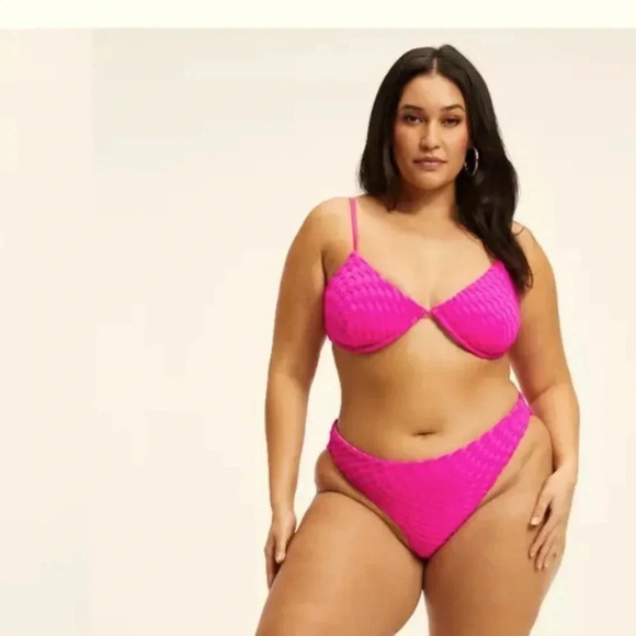 *Final Price* Good American Hawaiian Pink 5XL or 8 NWT Bikini Bottoms Plus - Picture 1 of 7
